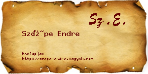 Szépe Endre névjegykártya